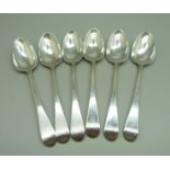 Six silver spoons, 79g