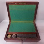 A brass bound mahogany writing box, 33cm wide