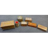 A collection of wooden boxes, etc.