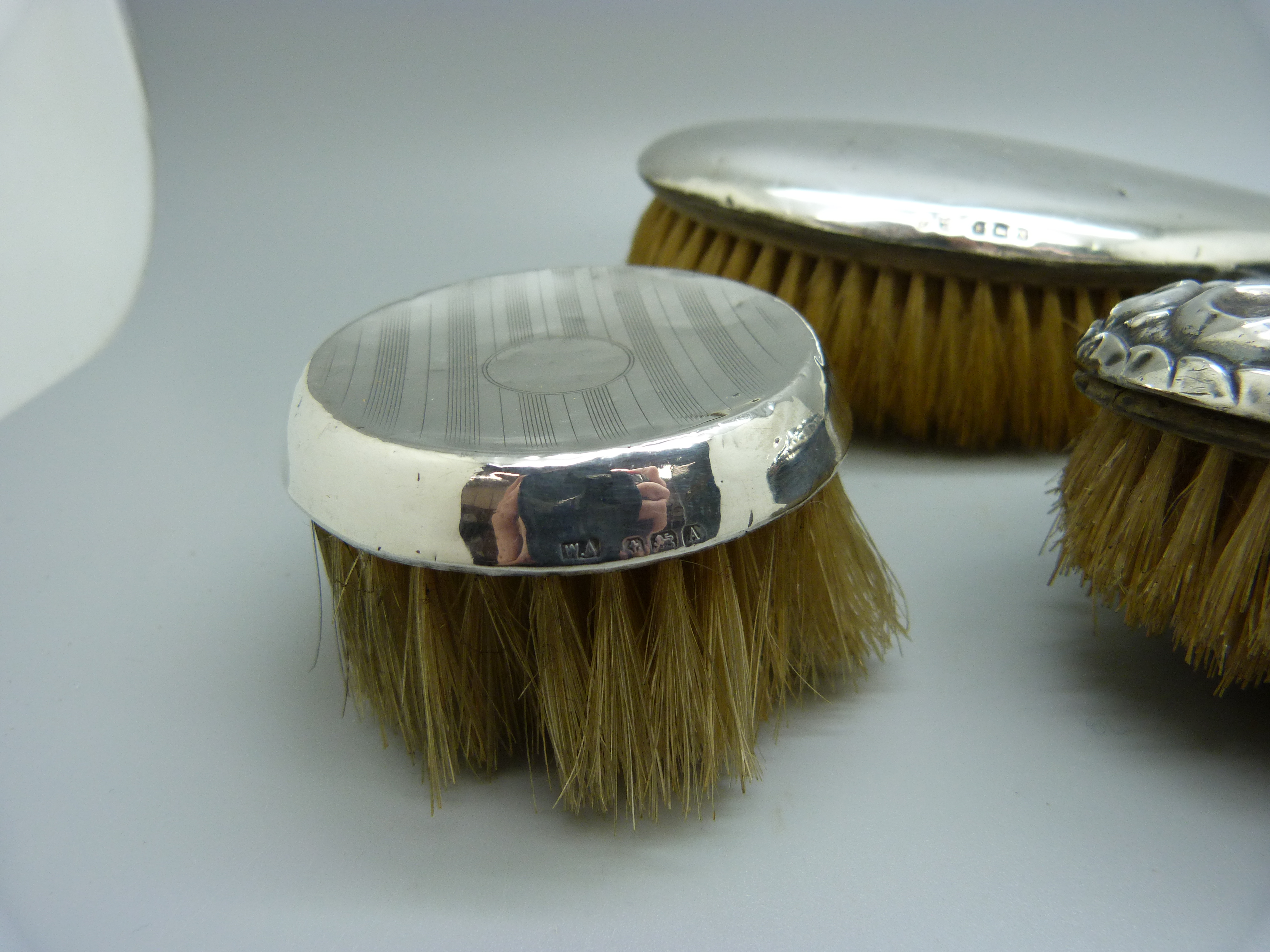 Three silver backed brushes, a/f - Image 3 of 4