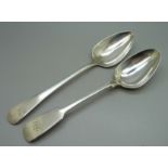 Two silver spoons, London 1803 and 1833, 152g