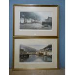 A pair of signed limited edition Duncan Palmar prints, Polperro, framed