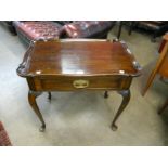 A George II style mahogany single drawer silver table