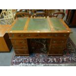 A military style yew wood and brass mounted campaign desk