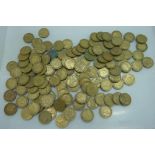 Over 120 three penny coins
