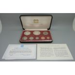 A proof coin set, The First Coinage of Papua New Guinea, 1975, cased