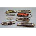 Eight pocket knives