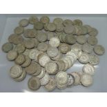 A collection of two shilling coins including 462g of 1920 to 1946