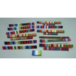 A collection of medal ribbon bars