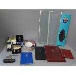 A collection of Rolls-Royce memorabilia including lighters, cufflinks, ties, etc.