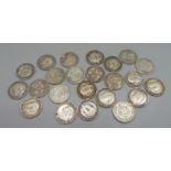 A collection of pre 1920 silver 3d coins, 31g