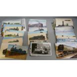 Approximately 180 railway postcards