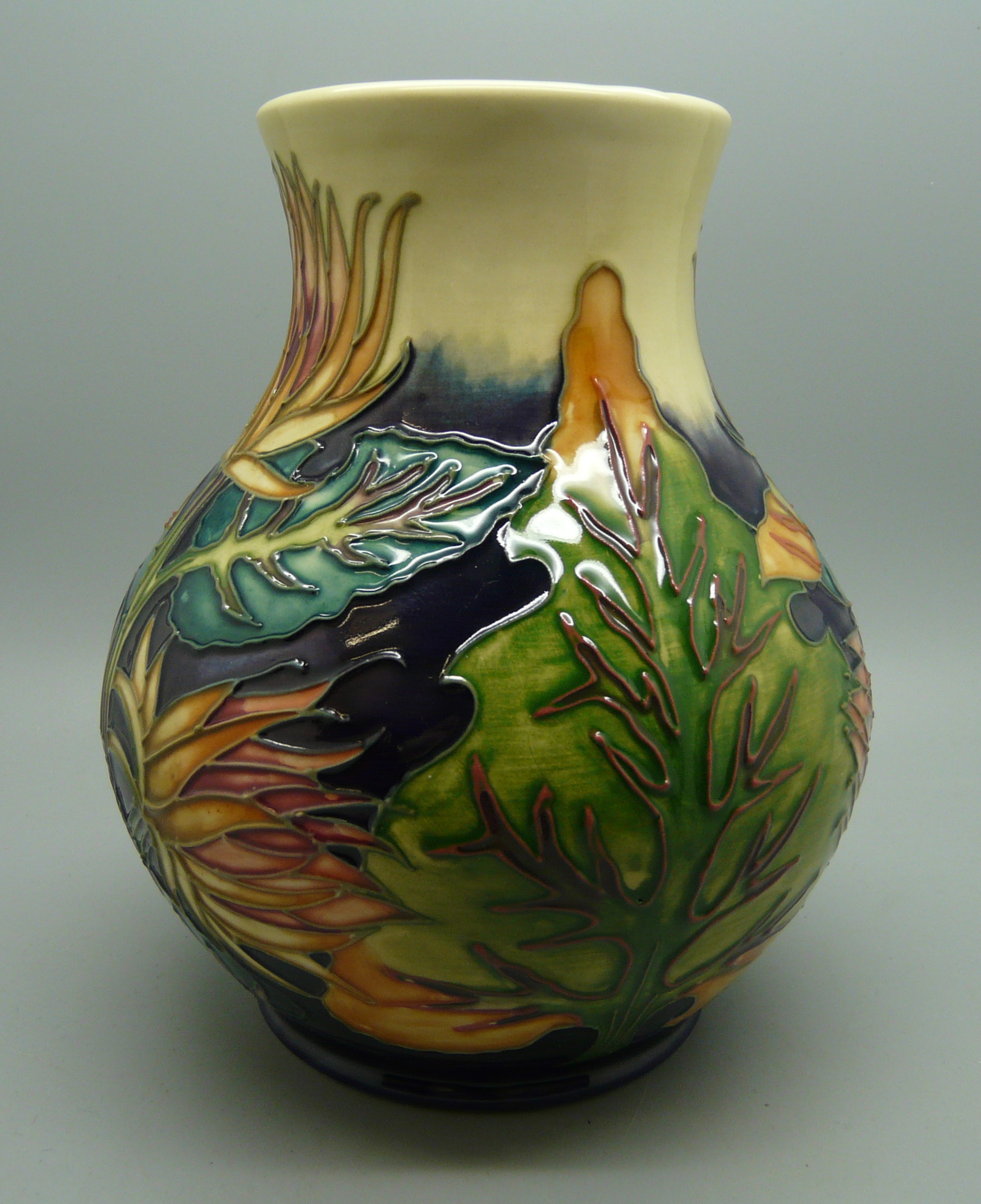 A Moorcroft vase, 'Burdock' by Phil Gibson, 15.5cm