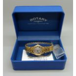 A lady's Rotary gold plated wristwatch, boxed