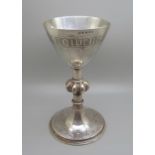 A Victorian silver chalice, 'The Forgiveness of Sins', Birmingham 1864, 328g, 20cm