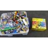 A large collection of Lego and some minifigures, (13kg)