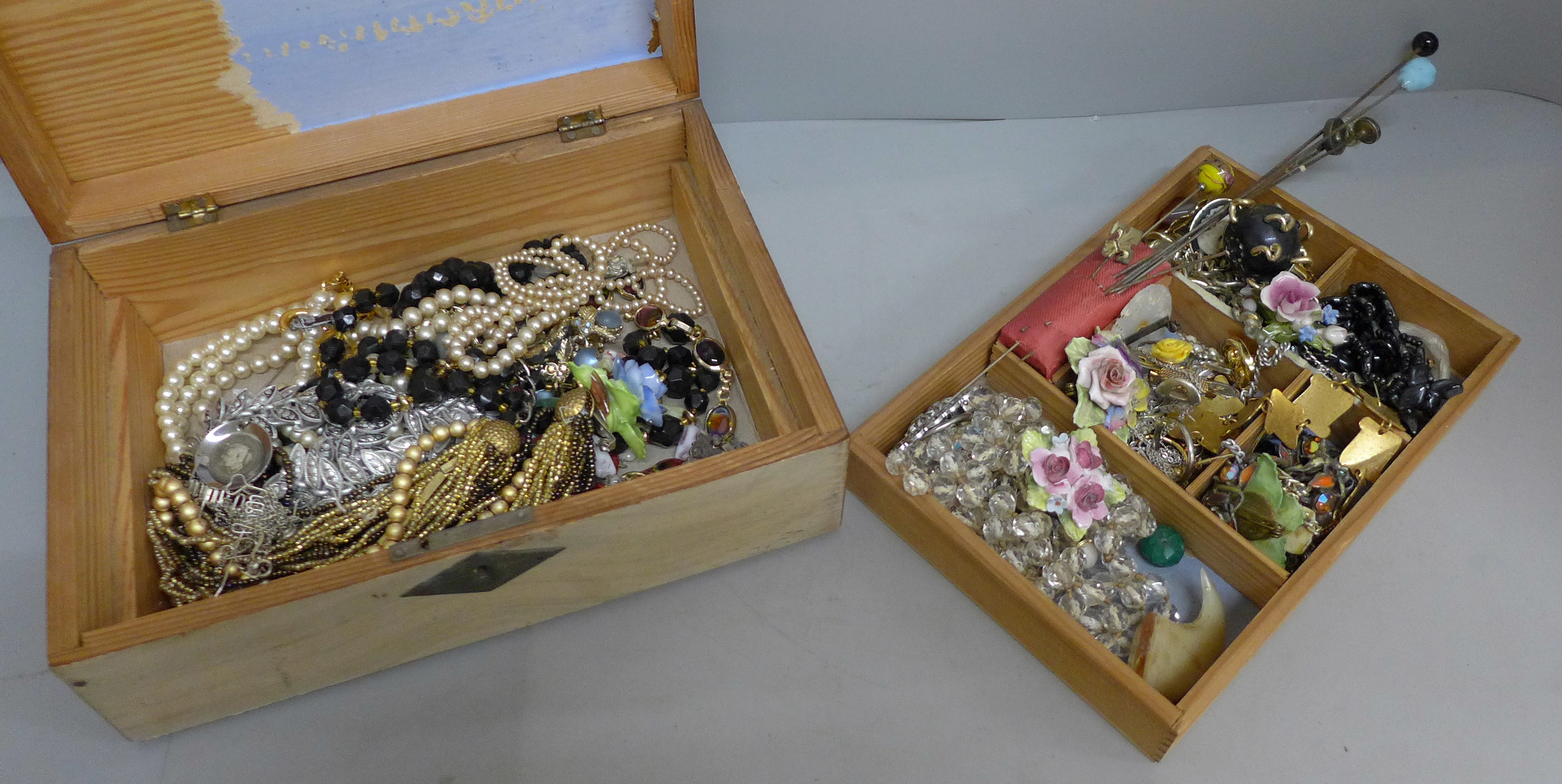 A box of costume jewellery