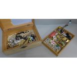 A box of costume jewellery