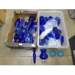 Two boxes of Bristol blue glass **PLEASE NOTE THIS LOT IS NOT ELIGIBLE FOR POSTING AND PACKING**