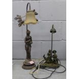 Two metal figural lamps, one failed electrical safety test, sold for scrap **PLEASE NOTE THIS LOT IS