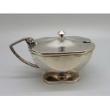 An Art Deco silver mustard, Birmingham 1933, with liner, 83g