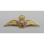 A 9ct gold RAF sweetheart brooch, 4g, metal pin