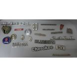 A collection of car badges