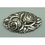 A German Jugendstil 800 silver brooch, 69mm