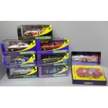 Eight Scalextric model cars, boxed