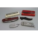 Penknives including c1900 novelty shoe, Swiss army, one marked Rolls-Royce and one marked Guinness