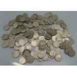 A collection of six pence coins, 44g of 1920 to 1946