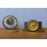 Two small Art Deco desk clocks