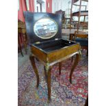 A Victorian inlaid walnut and ormolu mounted lady's dressing table