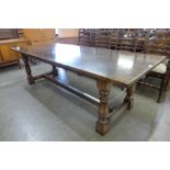 An 18th Century style oak refectory table