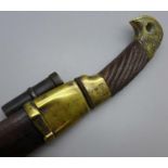 A reproduction Cossack 1927 Shaska pattern sword, and Mosin-Nagart 1891/30 bayonet