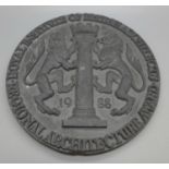 A Royal Institute of British Architects Regional Architecture Award 1988 stone circular plaque, 22cm