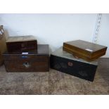 Three Victorian lady's jewellery boxes and one other