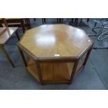 A Danish teak octagonal coffee table