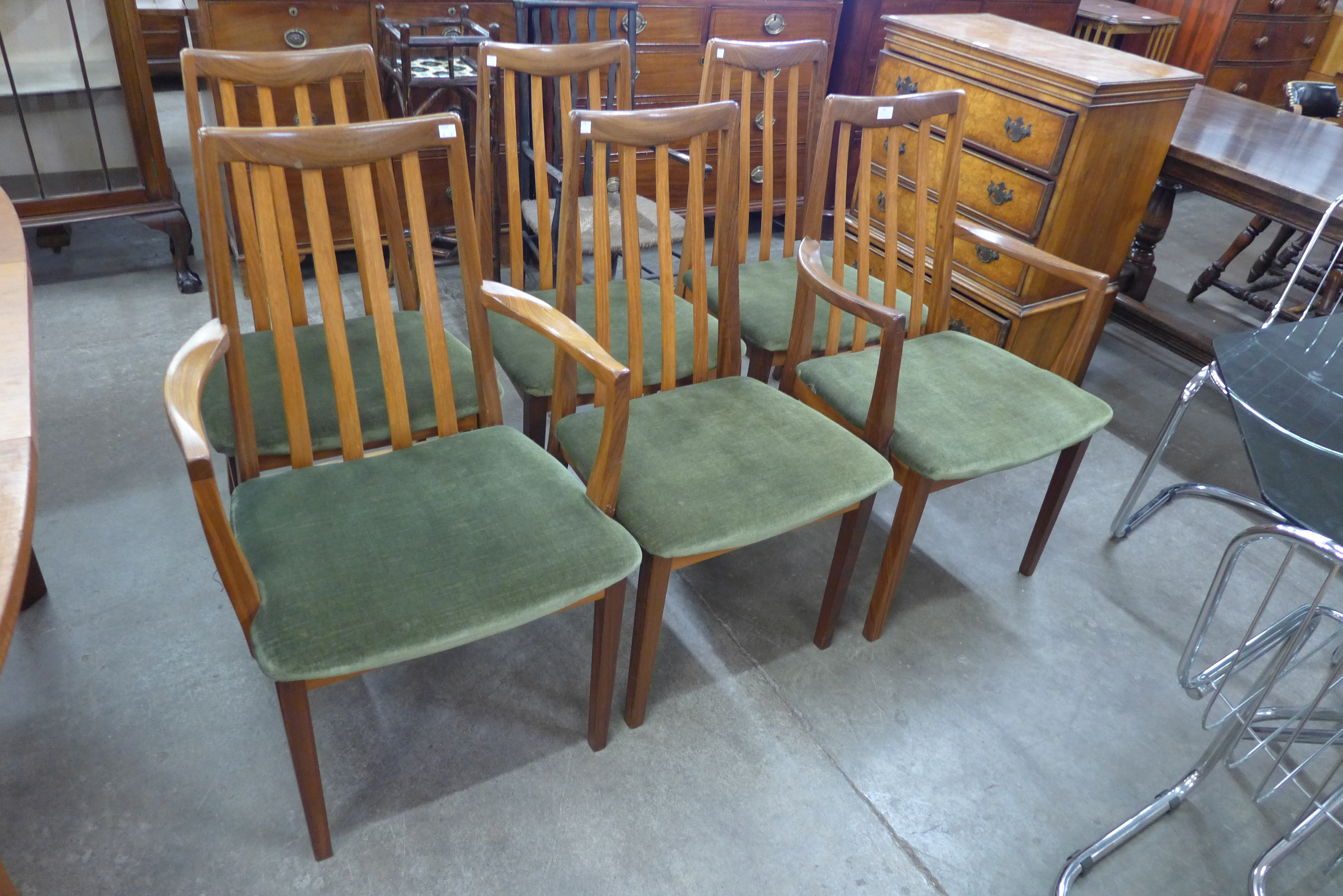 A set of six G-Plan Fresco teak dining chairs