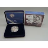 A Royal Mint 2001 silver proof £5 coin, Victorian Anniversary Crown, boxed with certificate, 28.28g,