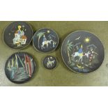 Five decorative plates