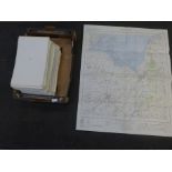 A box of approximately 125 MOD ordnance survey maps of Great Britain