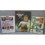 Football:- three World Cup related books containing signatures from former players including Sol