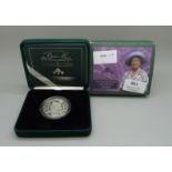 A Royal Mint 2000 silver proof Piedfort £5 Centenary Crown, The Queen Mother Centenary Year, boxed