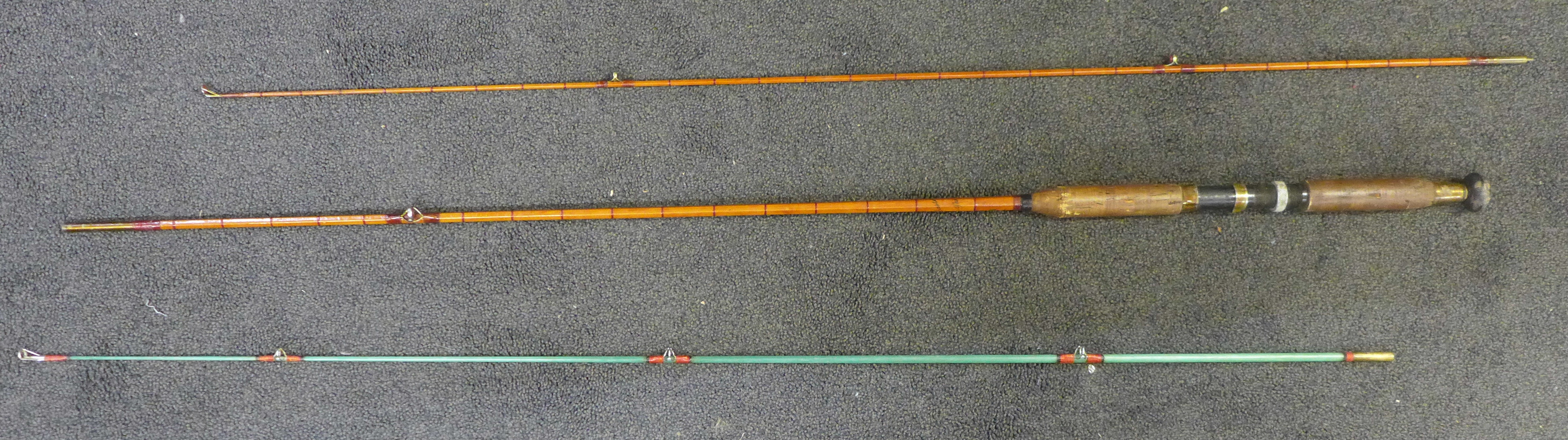 Two spinning rods comprising an early Allcocks lightcaster and Milbro F79