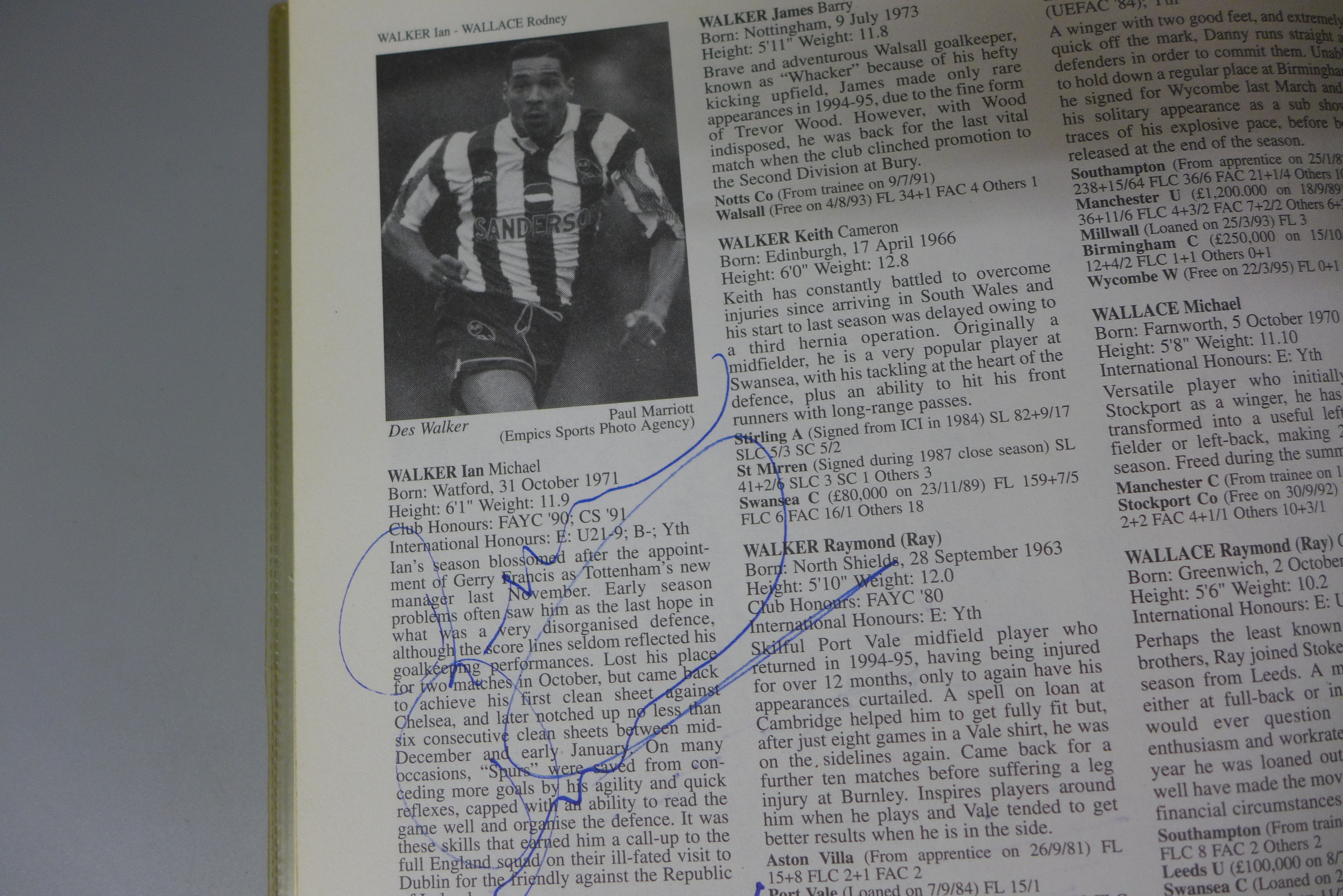 Football:- five PFA Footballers Fact-Files from 1995-2002, containing many signatures from former - Image 2 of 7