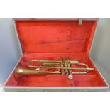 A Zenith trumpet, cased