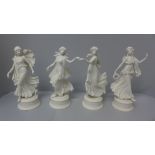 Four Wedgwood 'The Dancing Hours' figures, one a/f (arm)