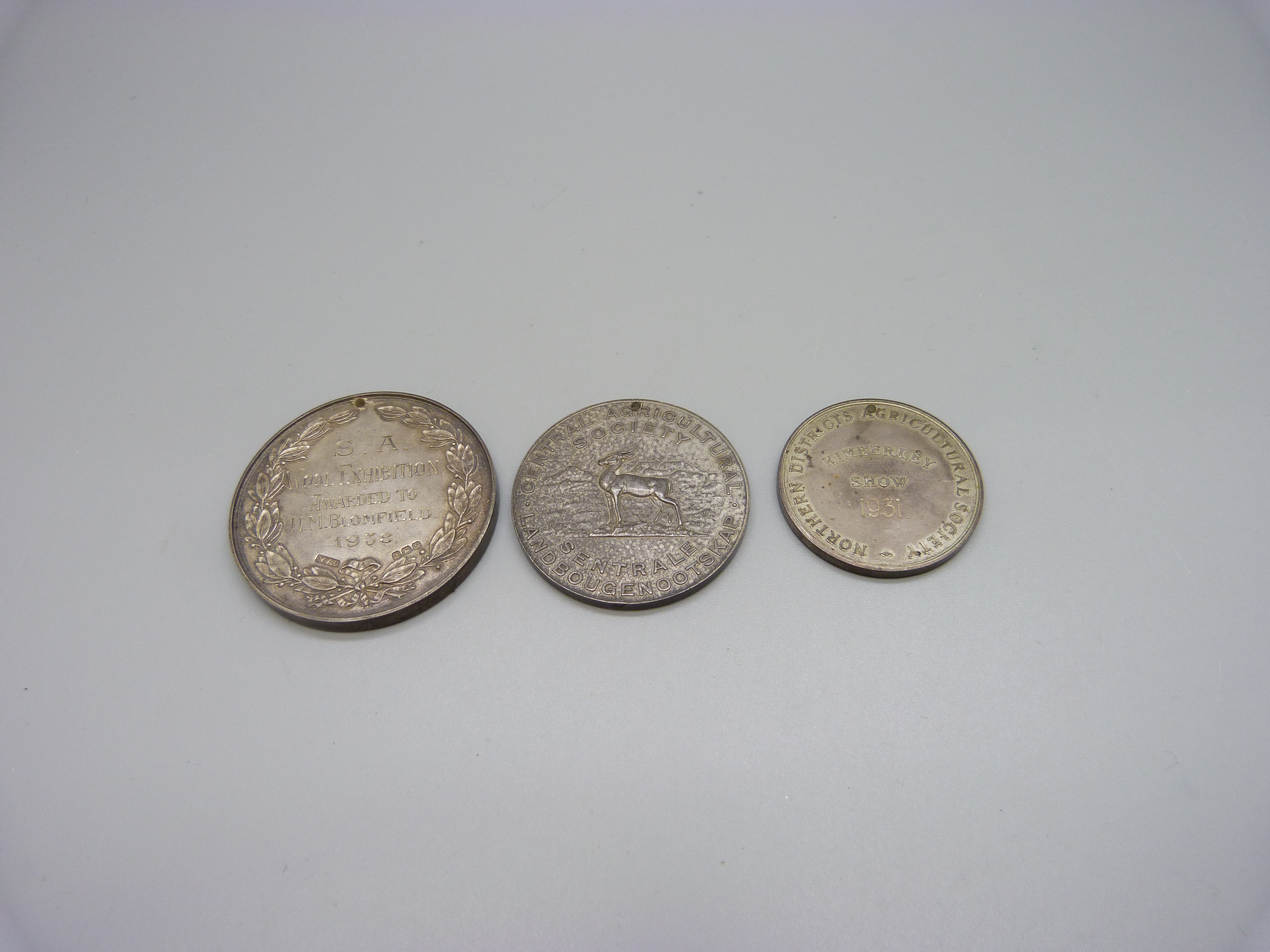 Three silver medallions, 136g - Image 2 of 2