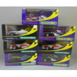 Seven Scalextric Formula 1 cars, boxed